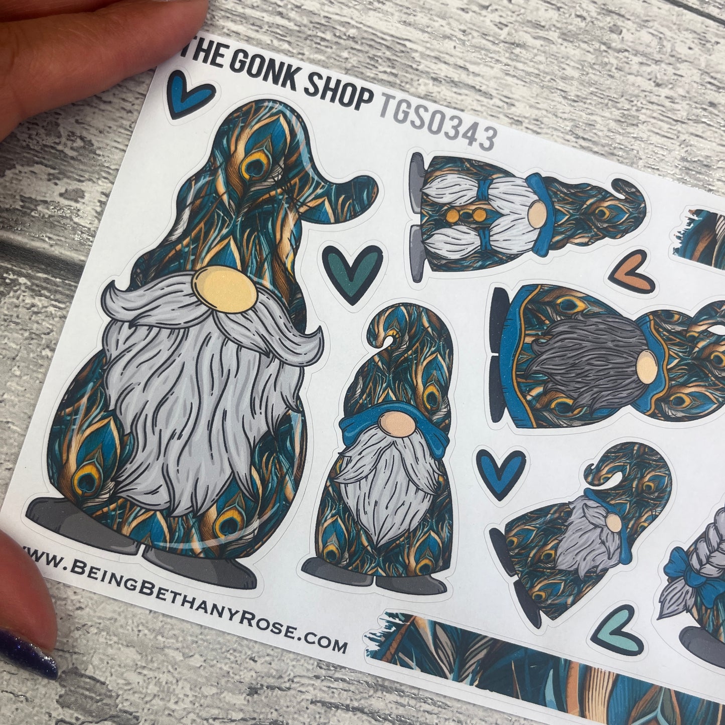 Penelope Peacock Gonk Stickers (TGS0343)