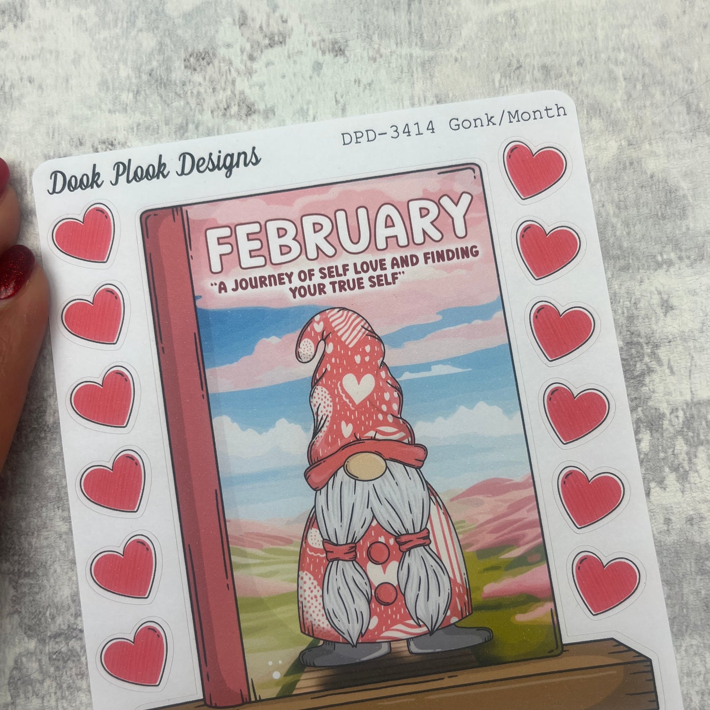 Large Bookshelf - Month Cover page ' February ' Joy Valentine Sticker (DPD3414)