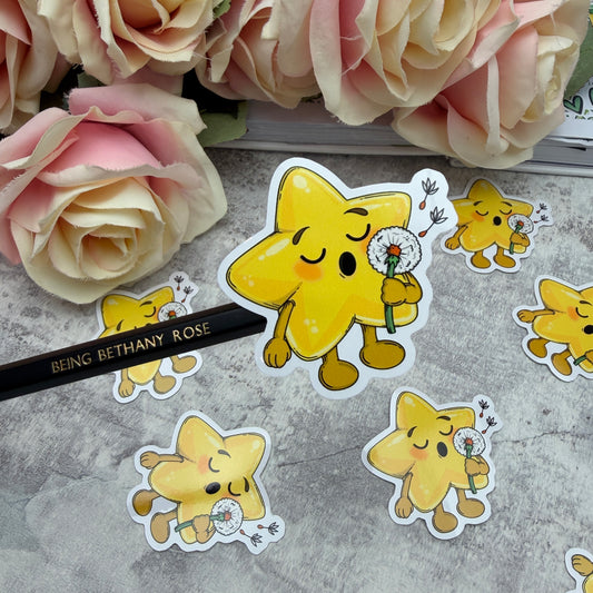 Dandelion wish star - vinyl sticker (LLU017)