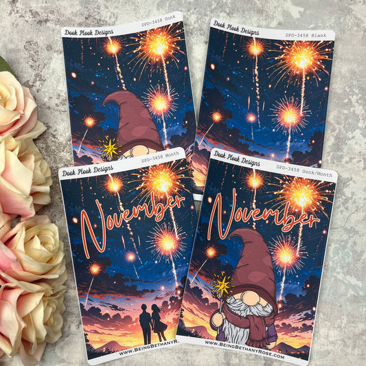 Large Cover Page ' November 2.0' Bonfire Night fireworks Sticker (DPD3458)