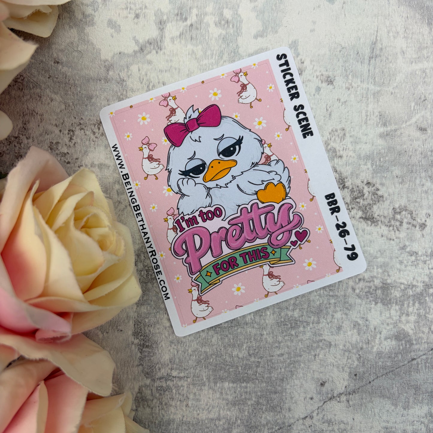 I’m too pretty for this bird sticker kit (KIT2683)
