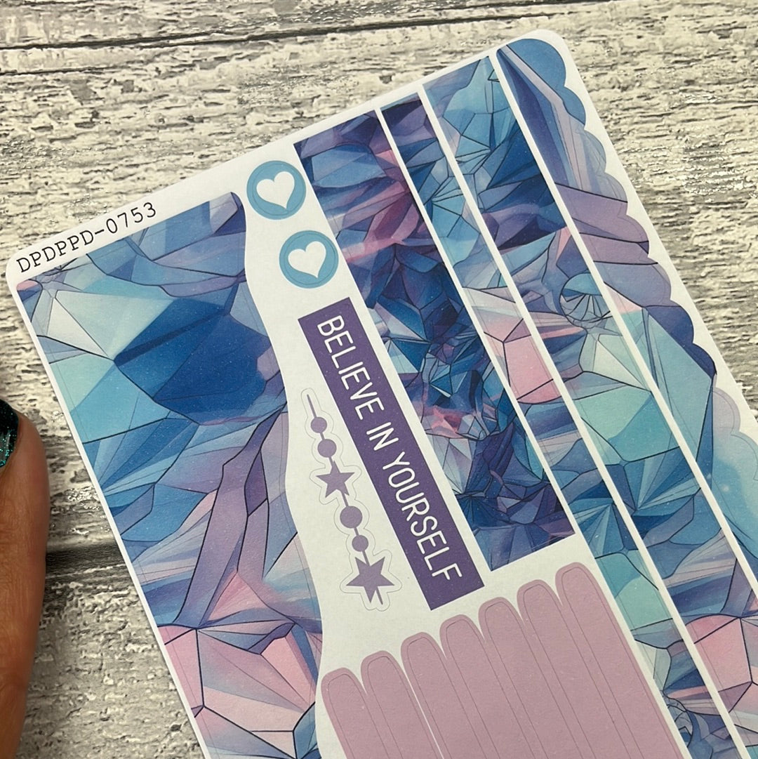 (0753) Passion Planner Daily Wave stickers - Crystal Blue