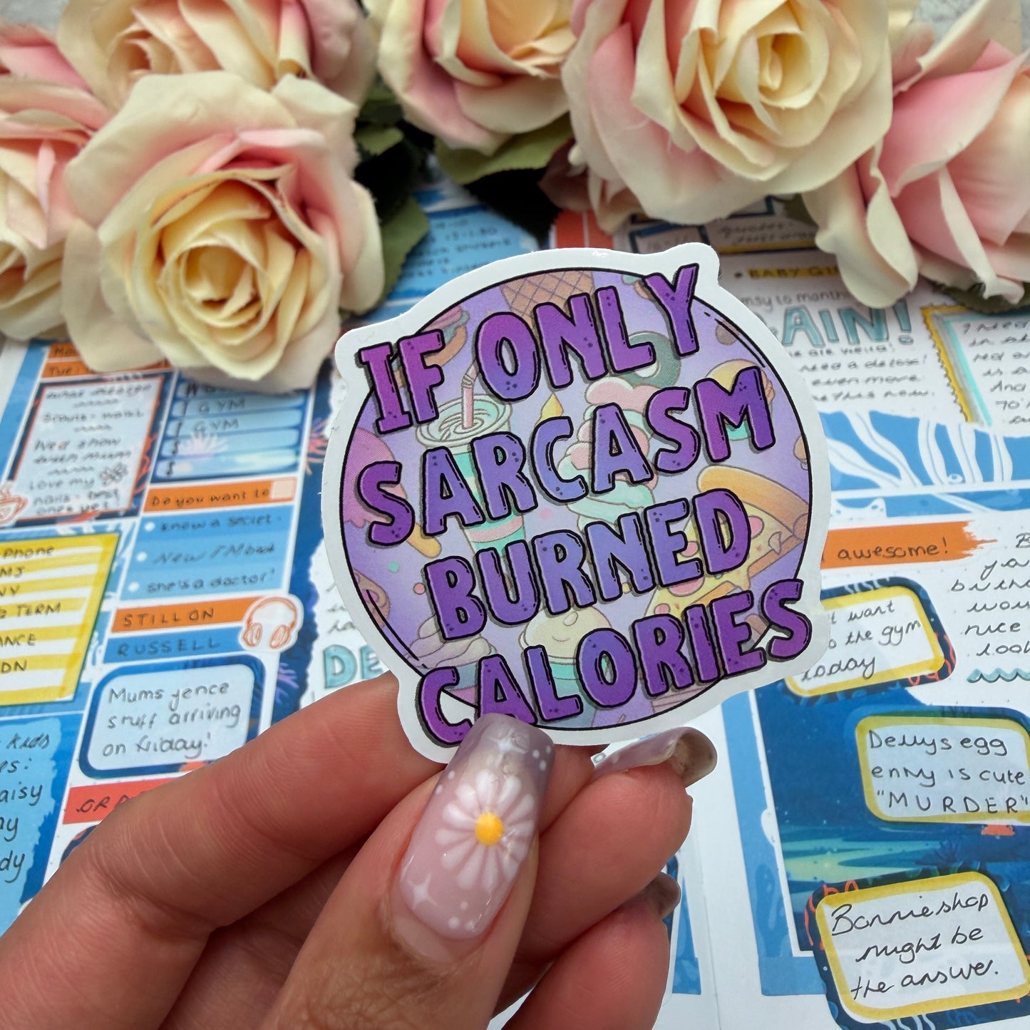 (065) If only sarcasm burned calories - vinyl sticker