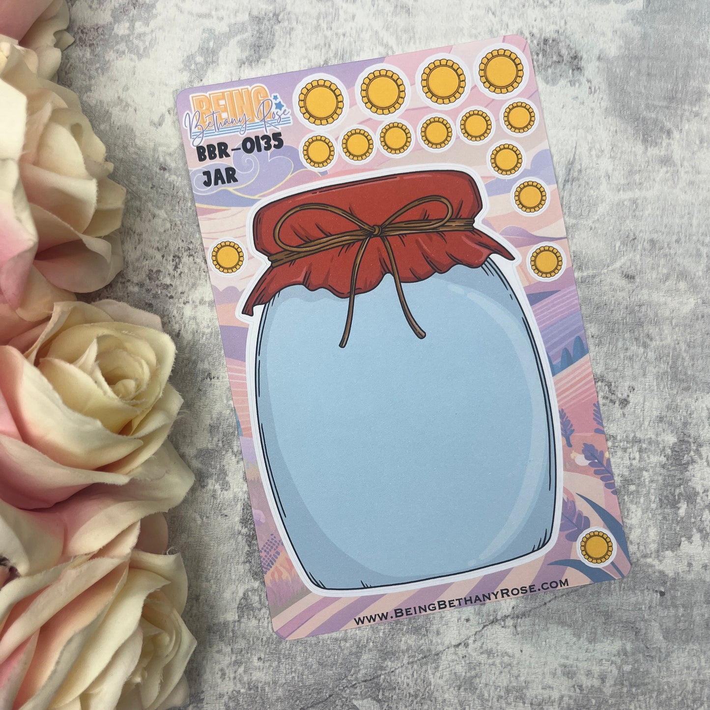 Weight loss / Money saving / Personalised tracking jar star stickers (BBR0135)