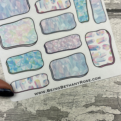 Crystal Hand drawn box stickers (DPD3237)