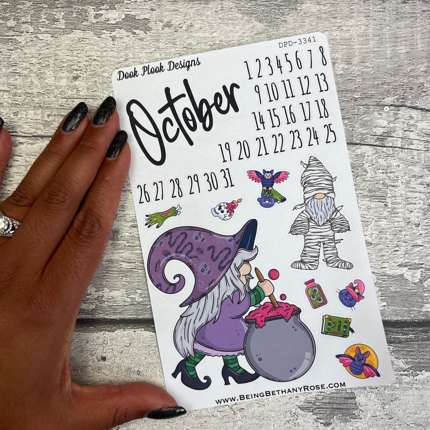 October Month- Halloween Witch - journalling planner stickers (DPD3341)