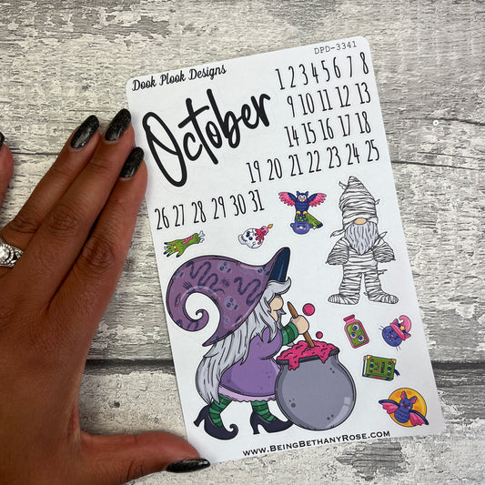 October Month- Halloween Witch - journalling planner stickers (DPD3341)