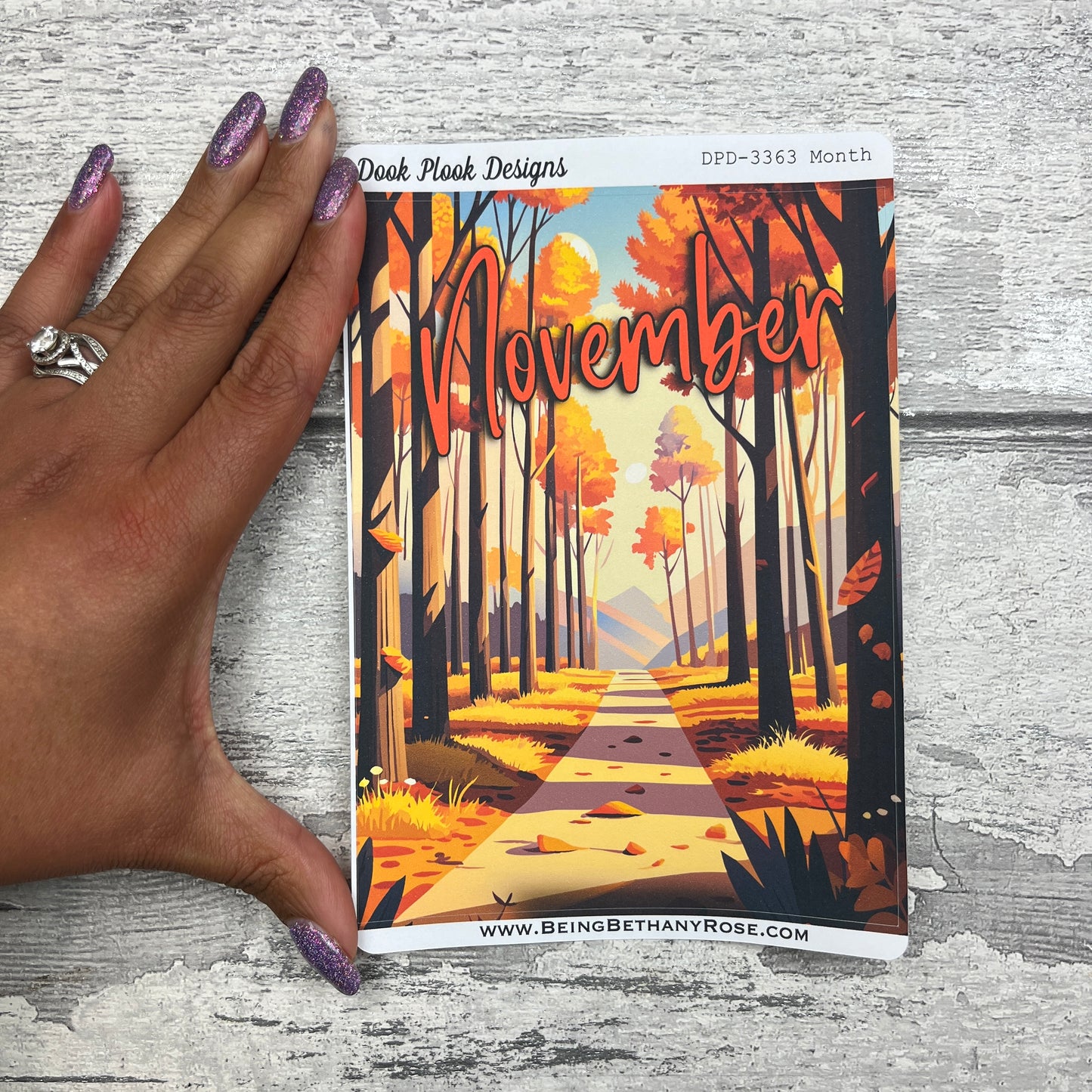 Large Cover Page ' November'  Sticker (DPD3363)