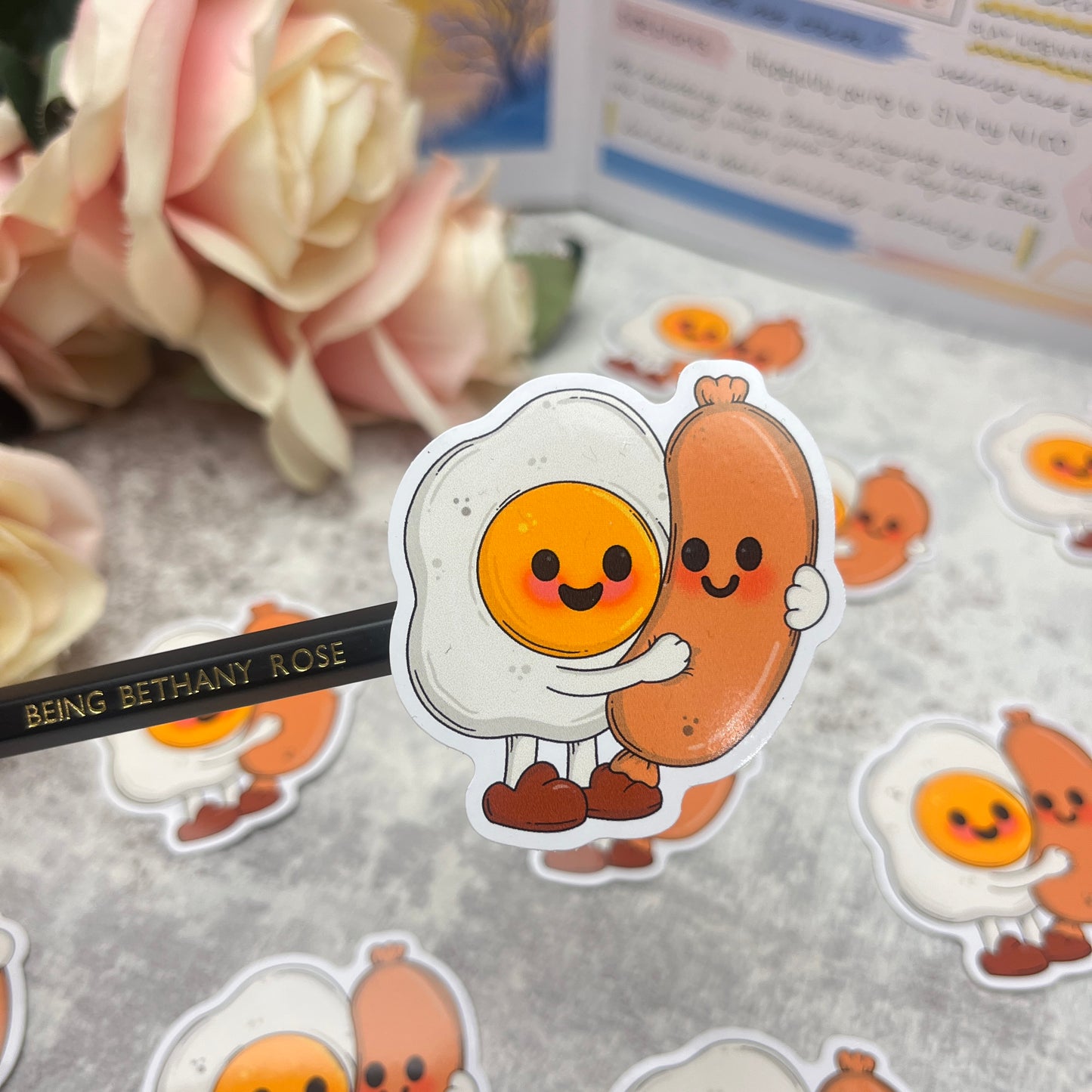 Egg and Sausage Love - vinyl sticker (LLU003)