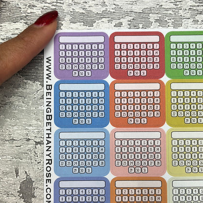 Small Rainbow Monthly tracker stickers (DPD3061)