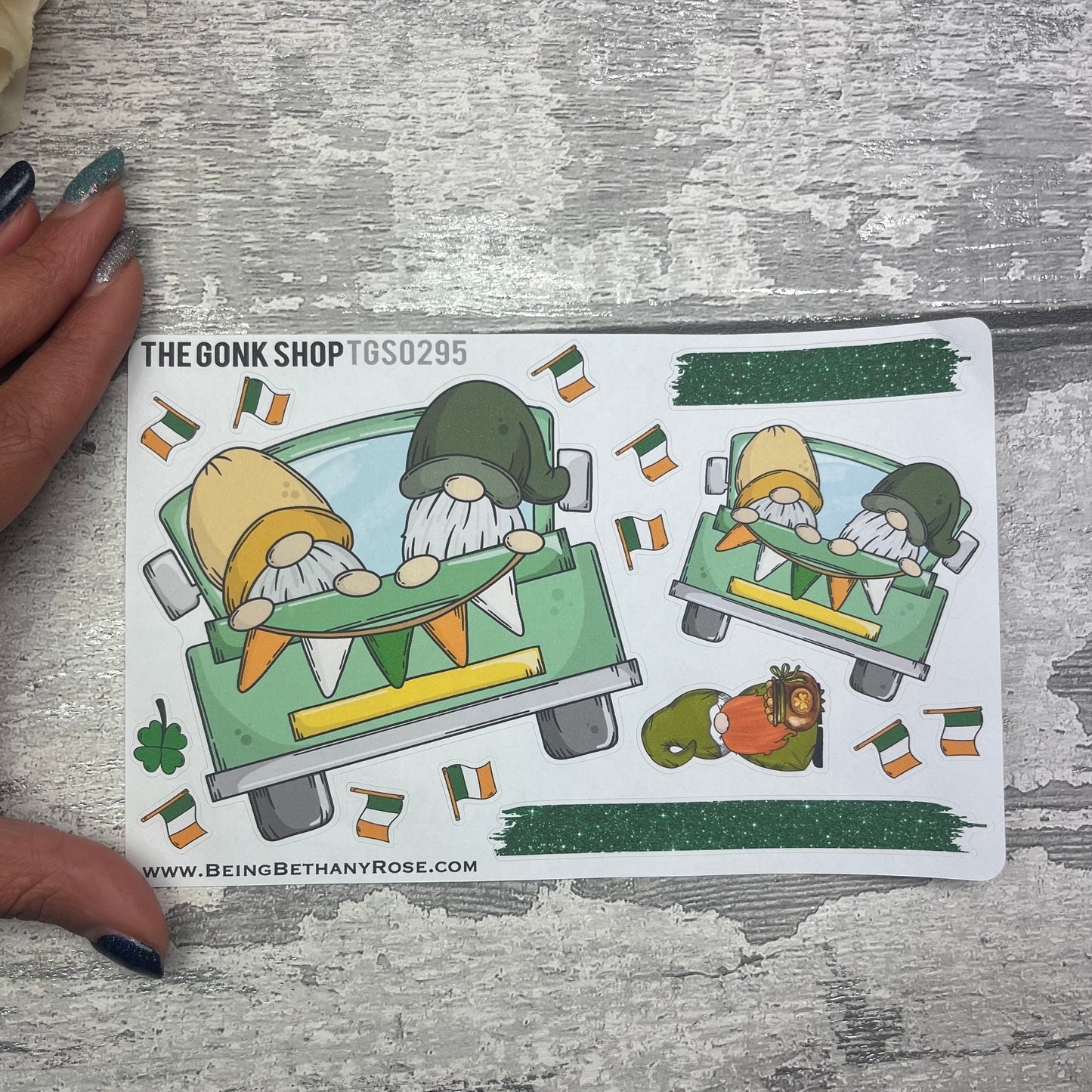 Cara - Green Truck - St Patricks Day Gonk Stickers (TGS0295)