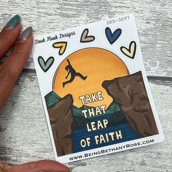Sage - Motivational - Leap of faith... Sticker (DPD3097)