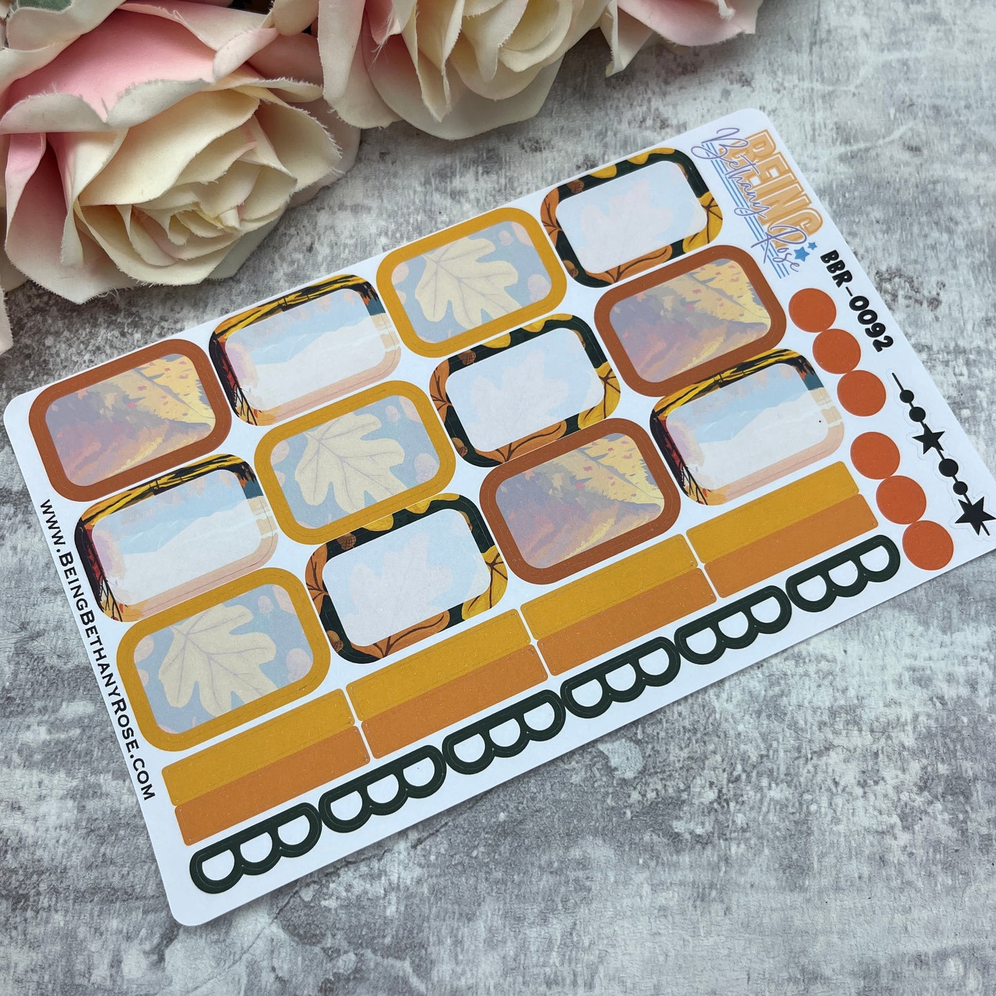Stevie Autumn boxes planner stickers (BBR-0092)