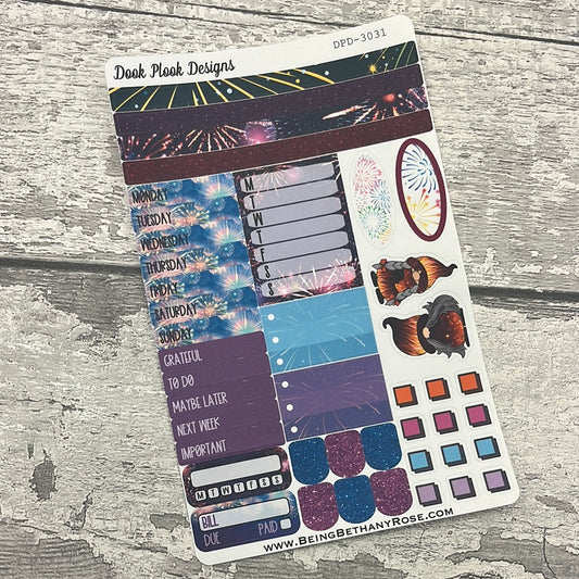 Bonfire Night / Fireworks - functional planner journalling stickers (DPD3031)