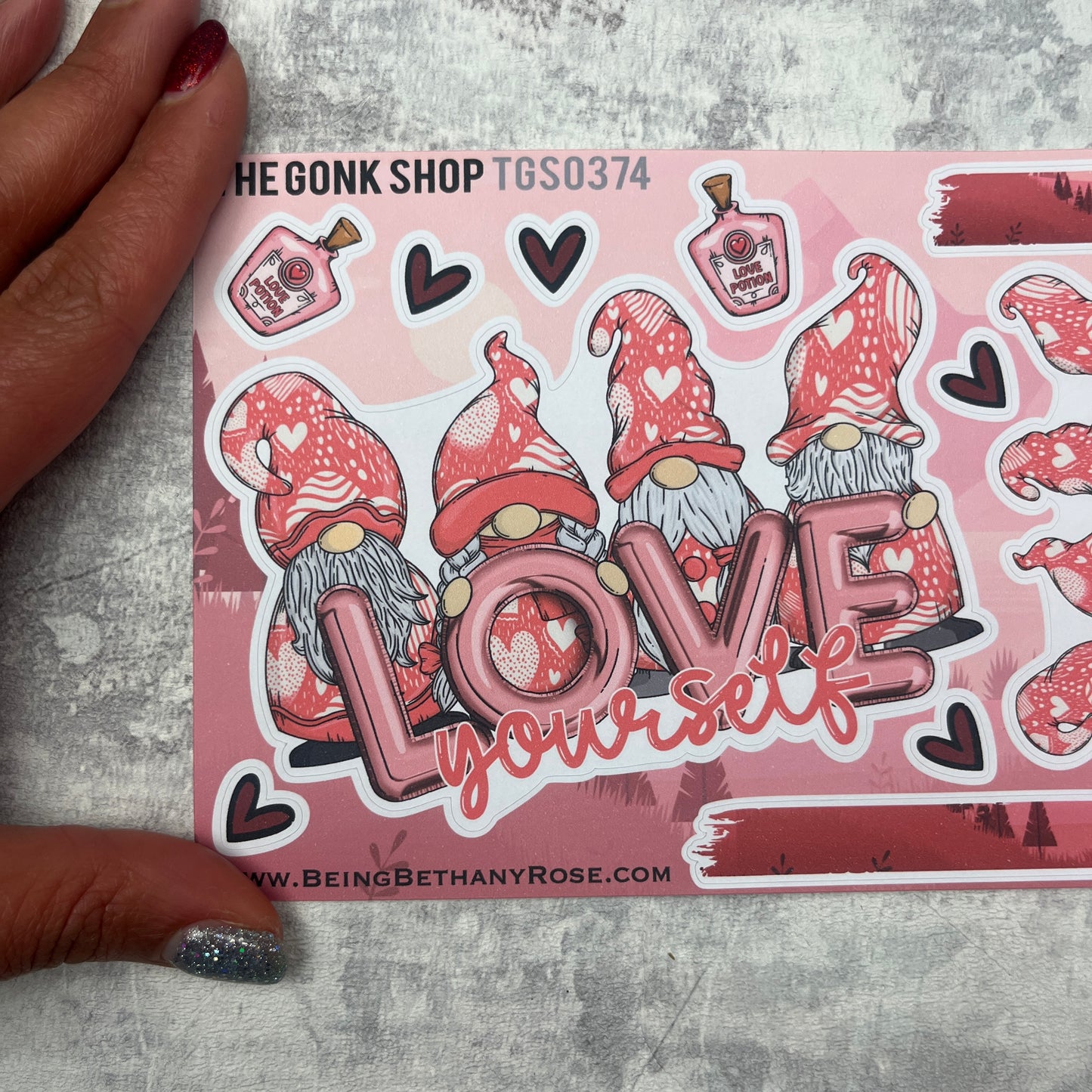 Joy Love Yourself Valentines Gonk Stickers (TGS0374)