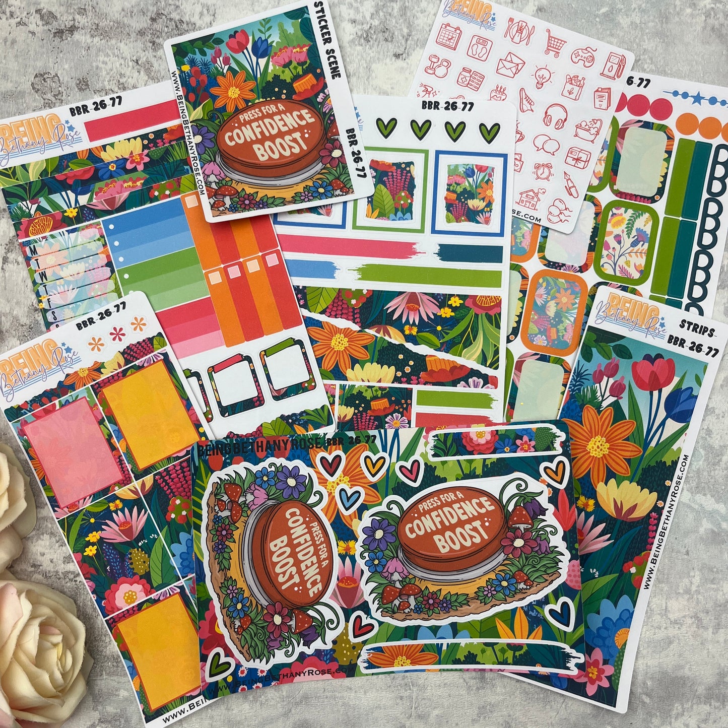 Press for a confidence boost sticker kit (KIT26077)