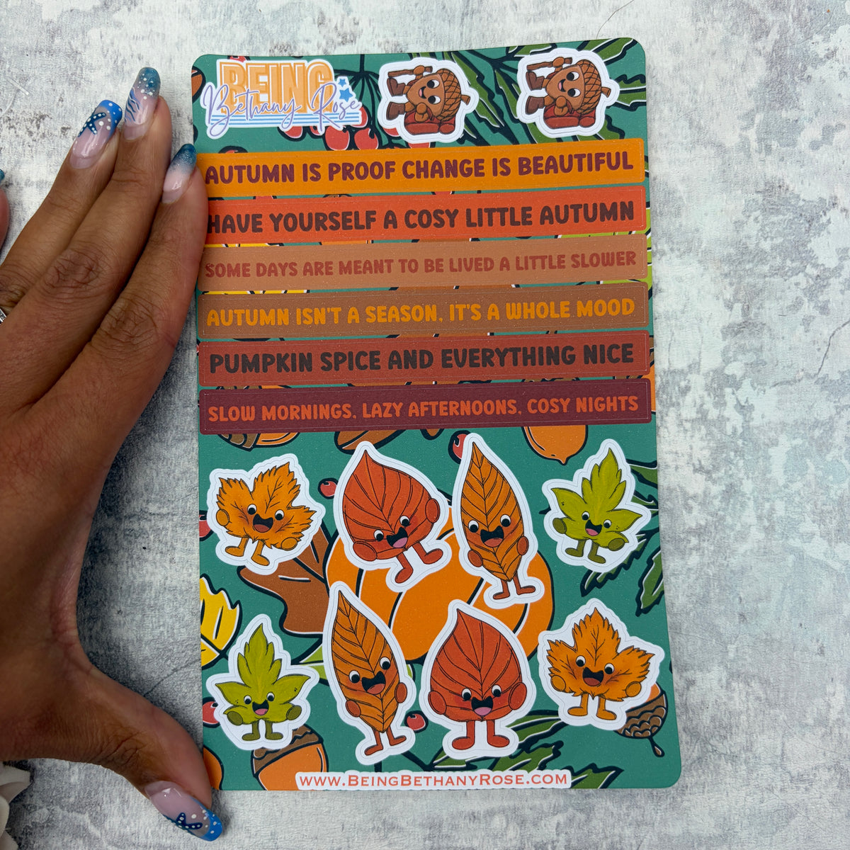 Happy Mail Club Sheet - Autumn leaves and quotes - (PSS- 0020)
