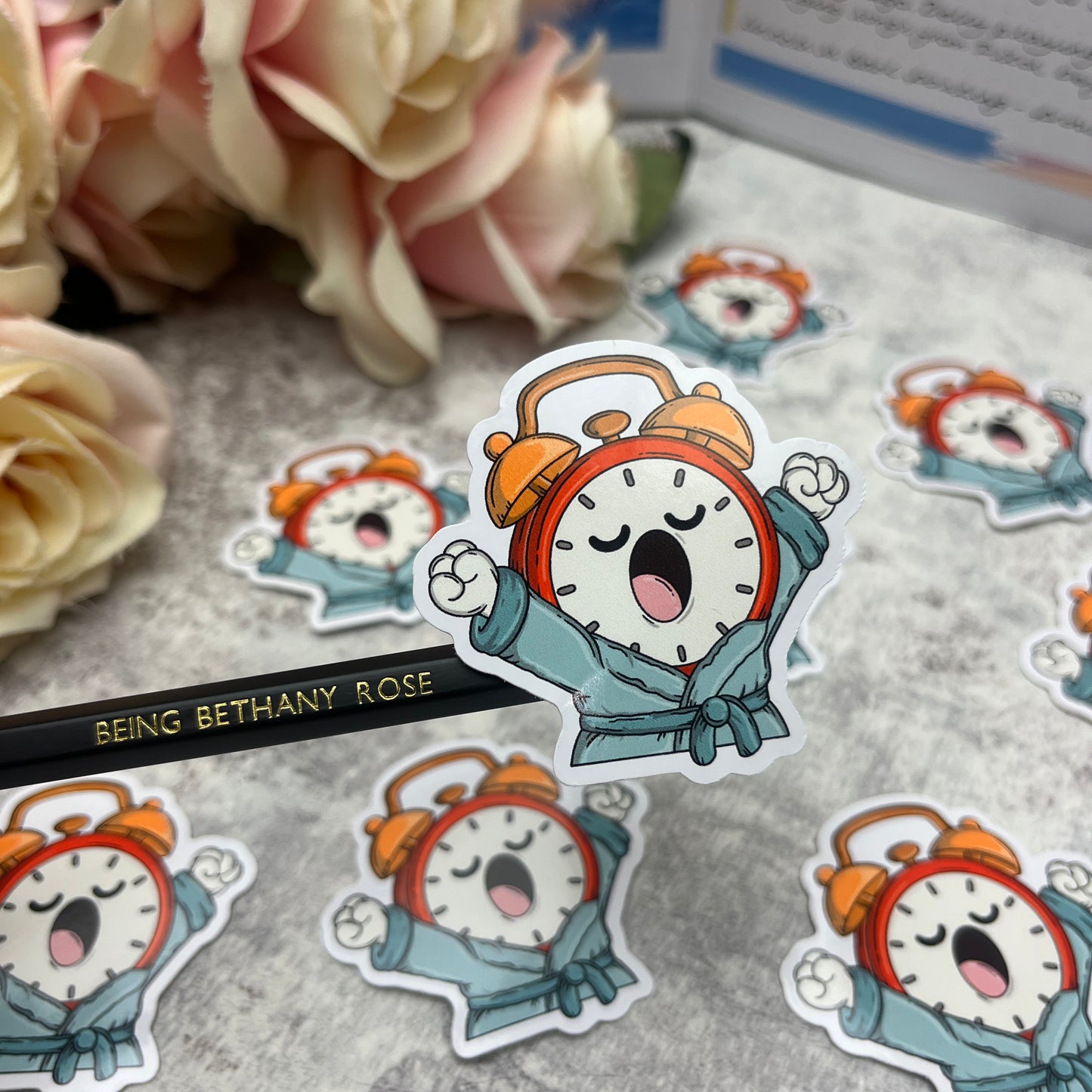 Sleepy Alarm Clock - vinyl sticker (LLU014)