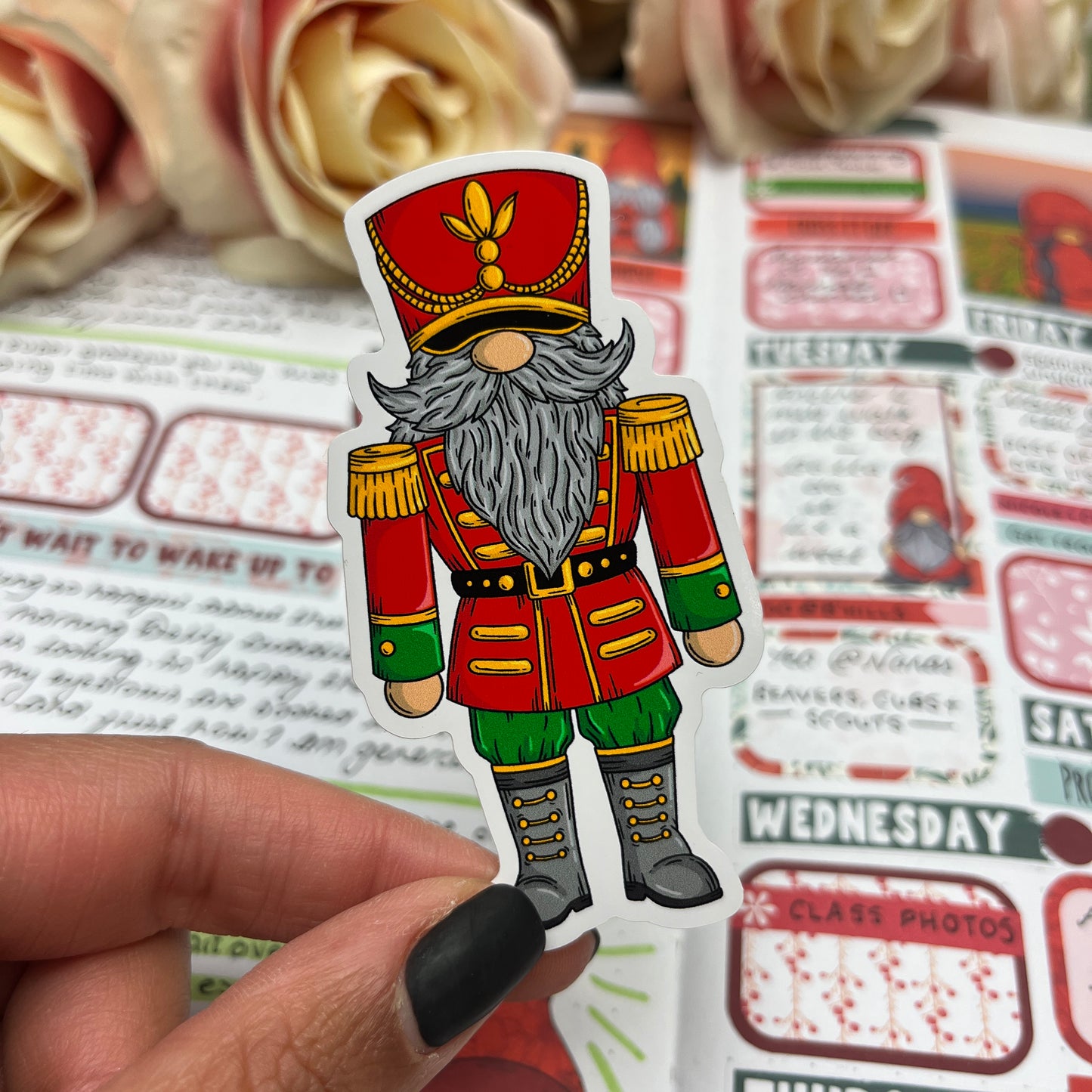 (0147) Nutcracker Christmas Gonk - vinyl sticker