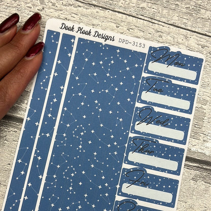 One sheet week planner stickers -  Luna Star (DPD3153)