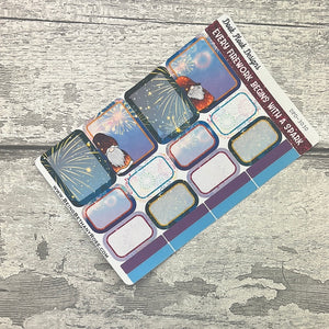 Bonfire Night / Fireworks - boxes planner stickers (DPD3030)