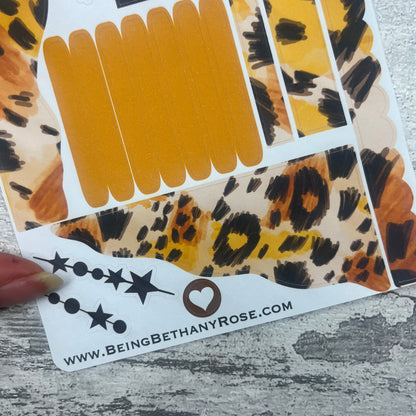 (0762) Passion Planner Daily Wave stickers - Anya Leopard