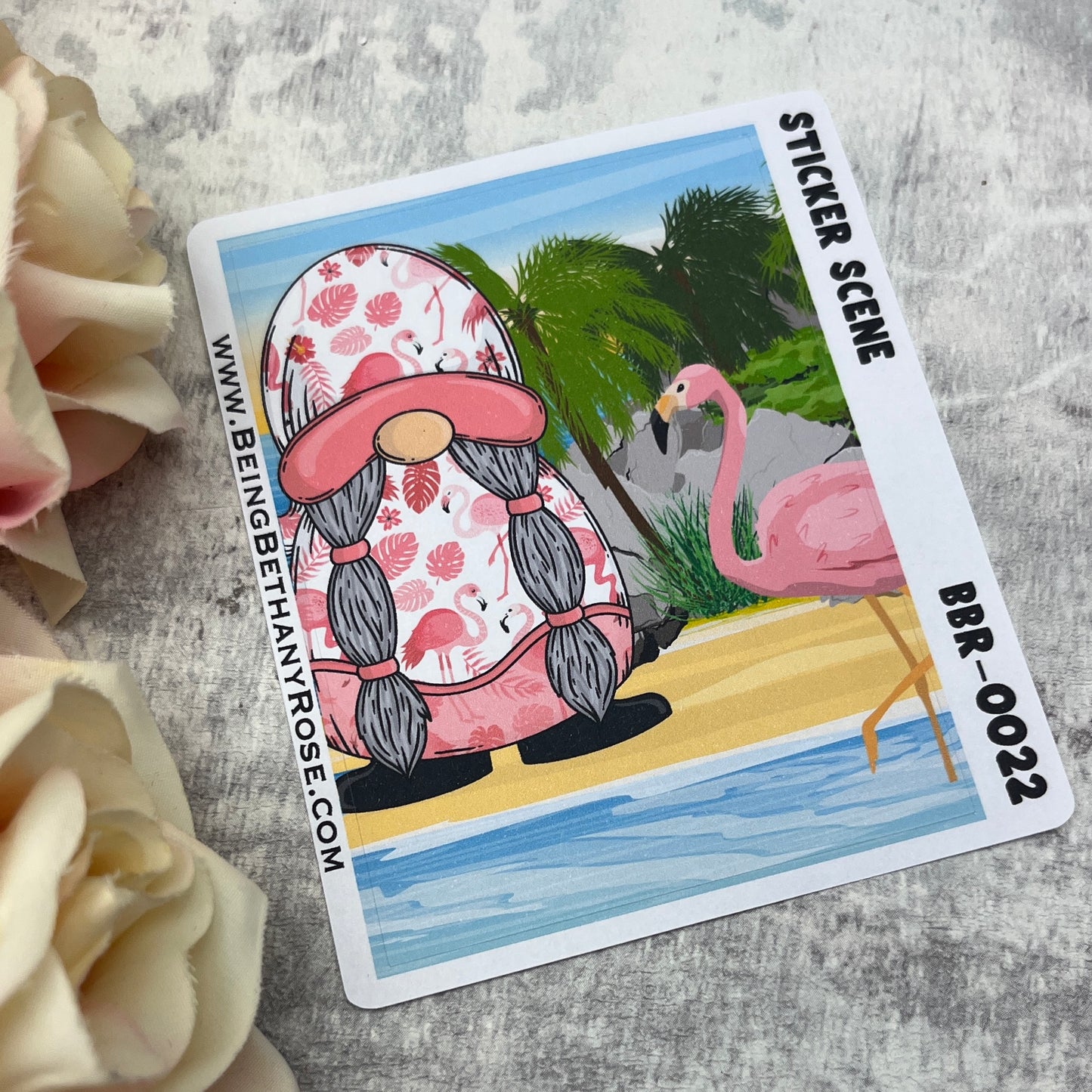 Frankie Flamingo scene sticker (BBRSCENE-0022)