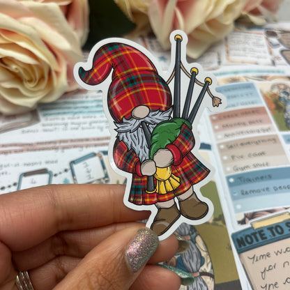(008) Scotland, Sottish, Bagpipe Gonk - vinyl sticker
