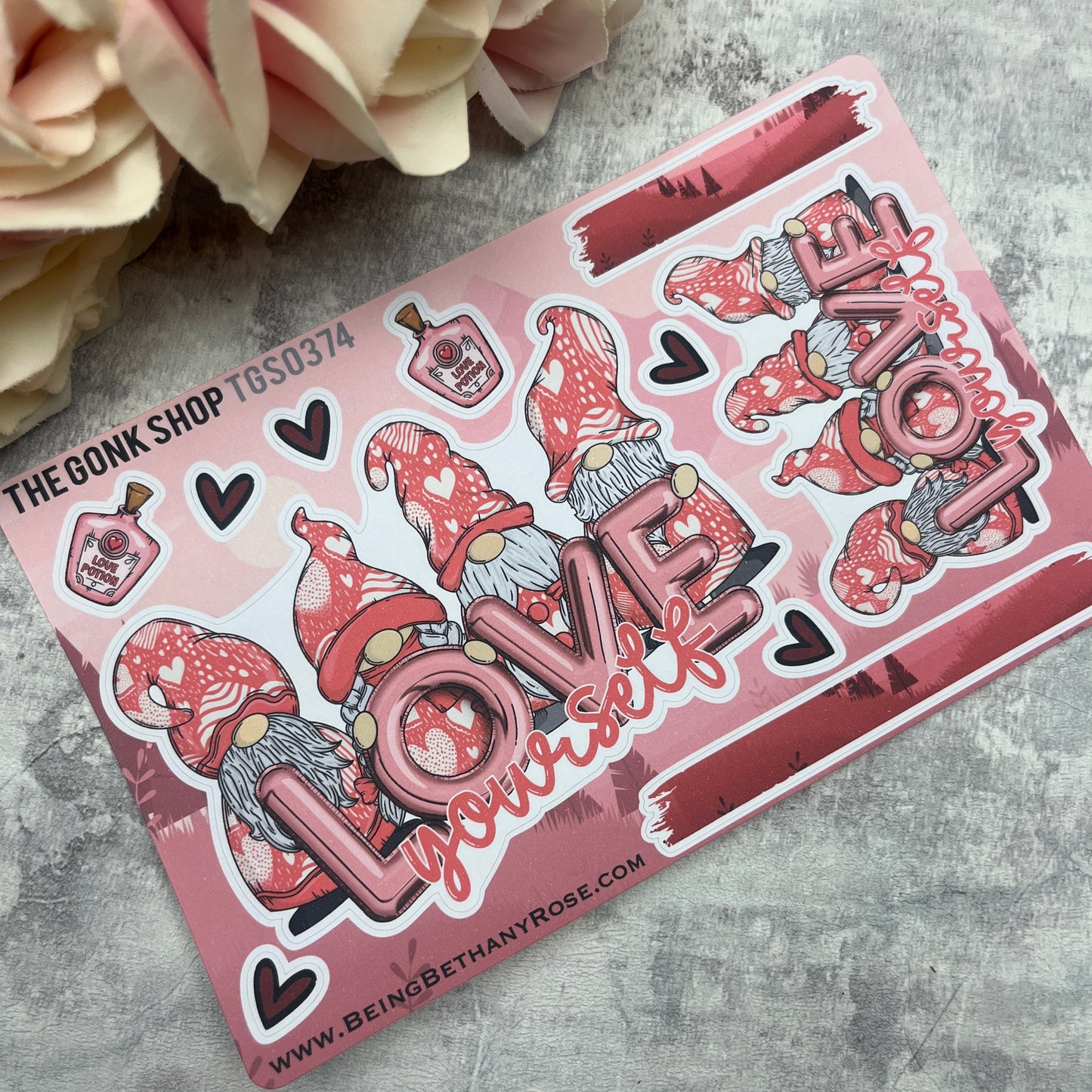 Joy Love Yourself Valentines Gonk Stickers (TGS0374)