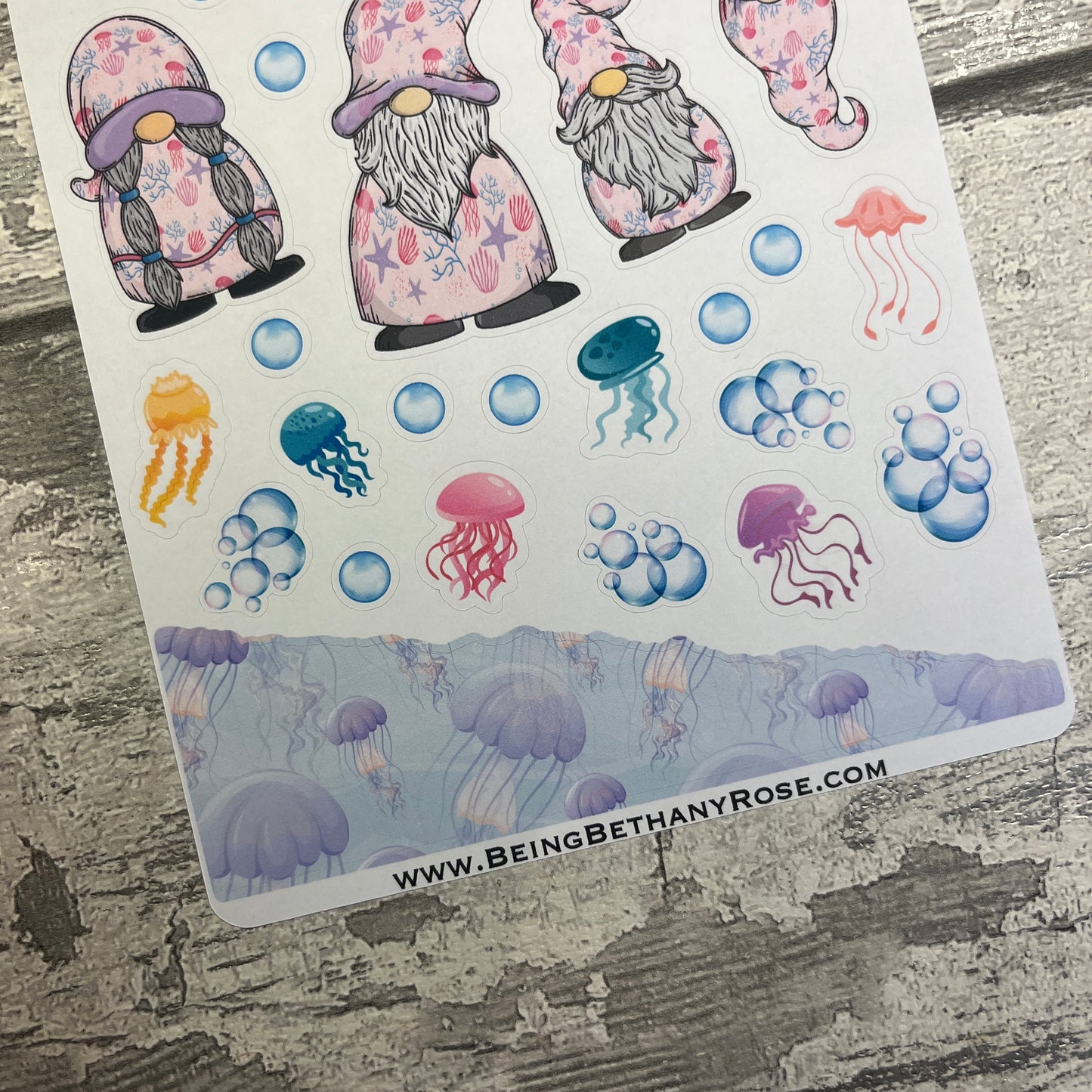 Kelly Jellyfish Gonk journalling planner stickers (DPD3295)