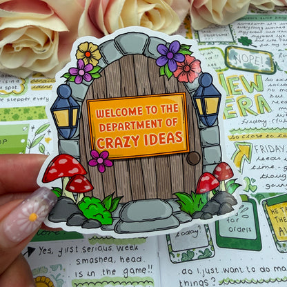 (168) Welcome to department of crazy ideas  - vinyl sticker