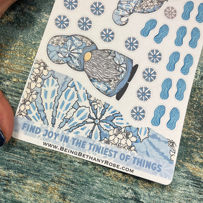 Sadie - Snowflake Gonk journalling planner stickers (BBR-0010)