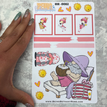 Frankie Flamingo Gonk journalling planner stickers (BBR-0082)
