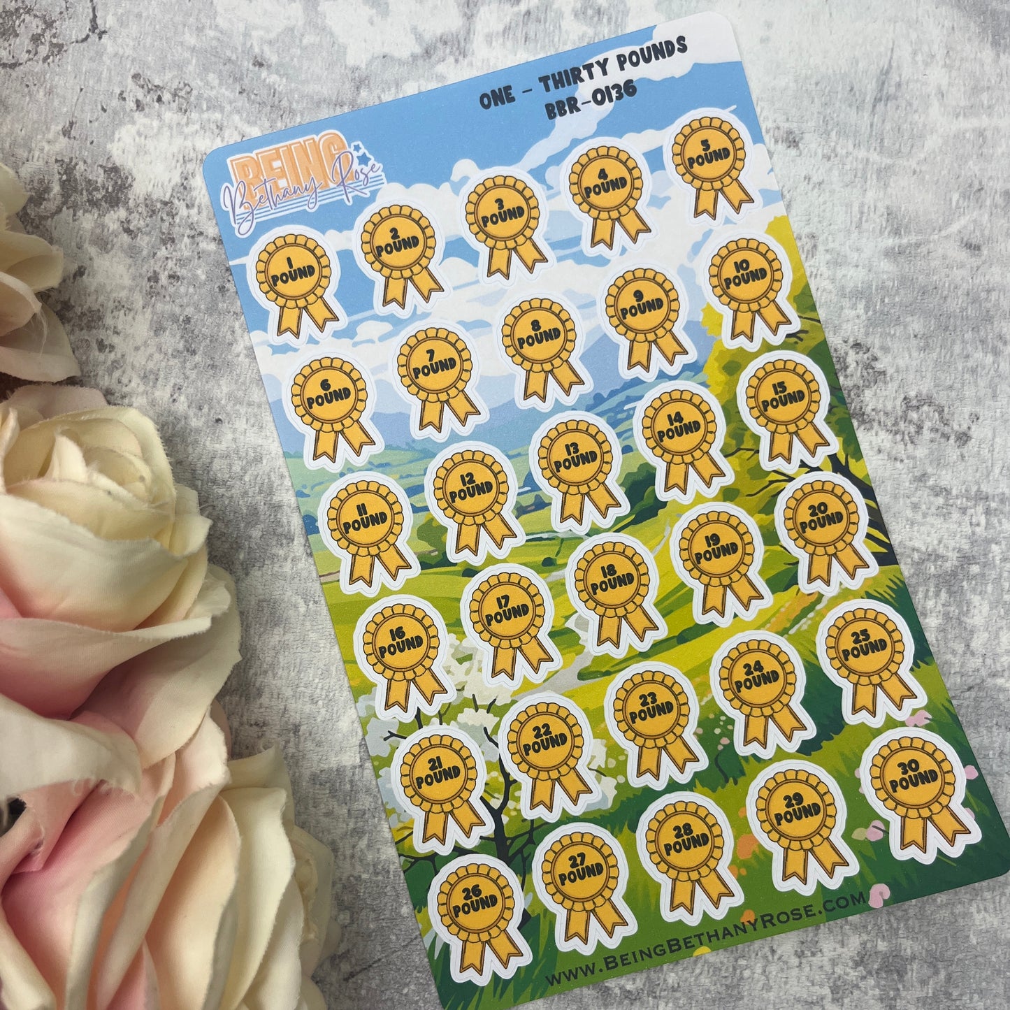 Weight loss ribbon sticker (pounds) (BBR0136)