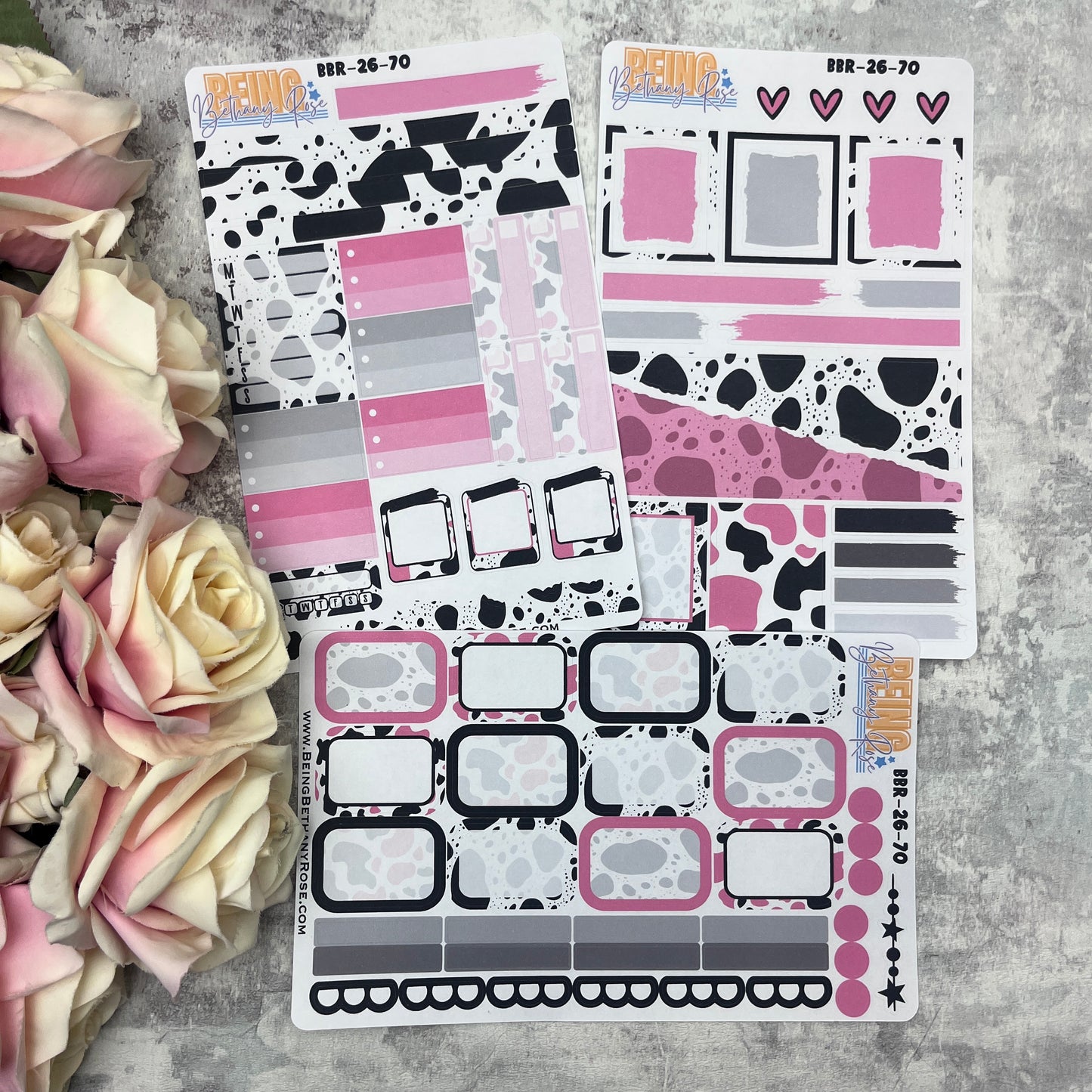 Not in the mood, cow print sticker kit (KIT26070)