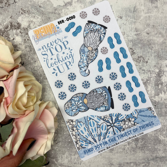 Sadie - Snowflake Gonk journalling planner stickers (BBR-0010)