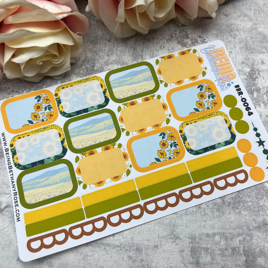 Lauren Sunflower boxes planner stickers (BBR-0064)