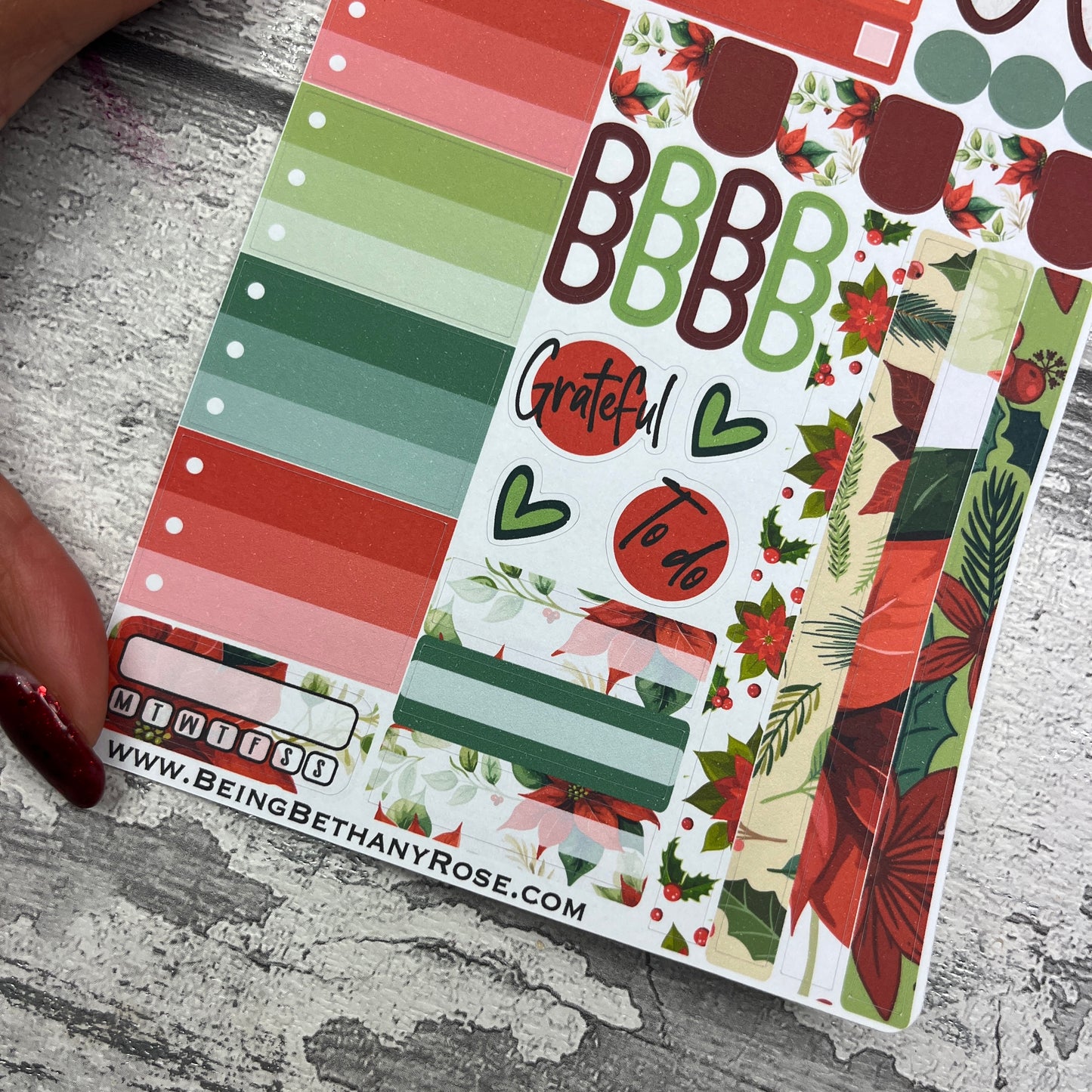 Poinsettia Gonk functional planner stickers (DPD3389)