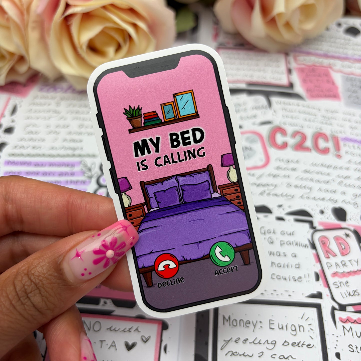 (171) My bed is calling  - vinyl sticker