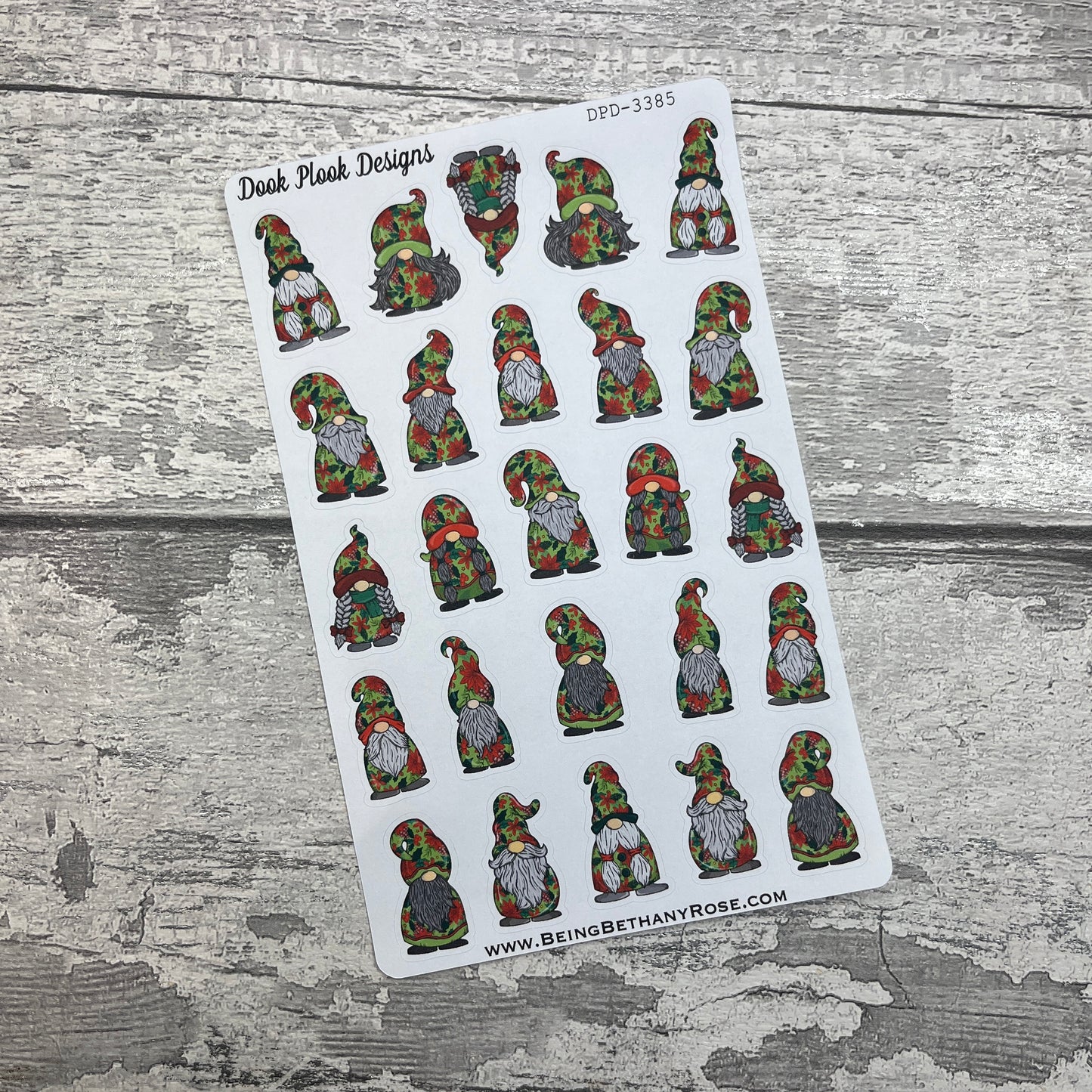 Poinsettia Gonk Character Stickers Mixed (DPD-3385)