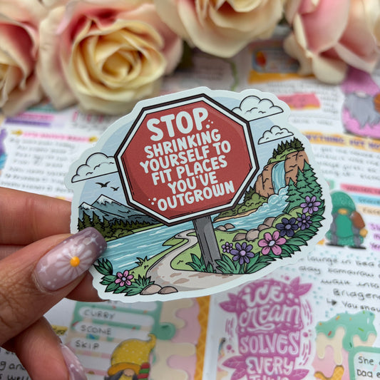 (F003) Stop Sign - shrinking - vinyl sticker