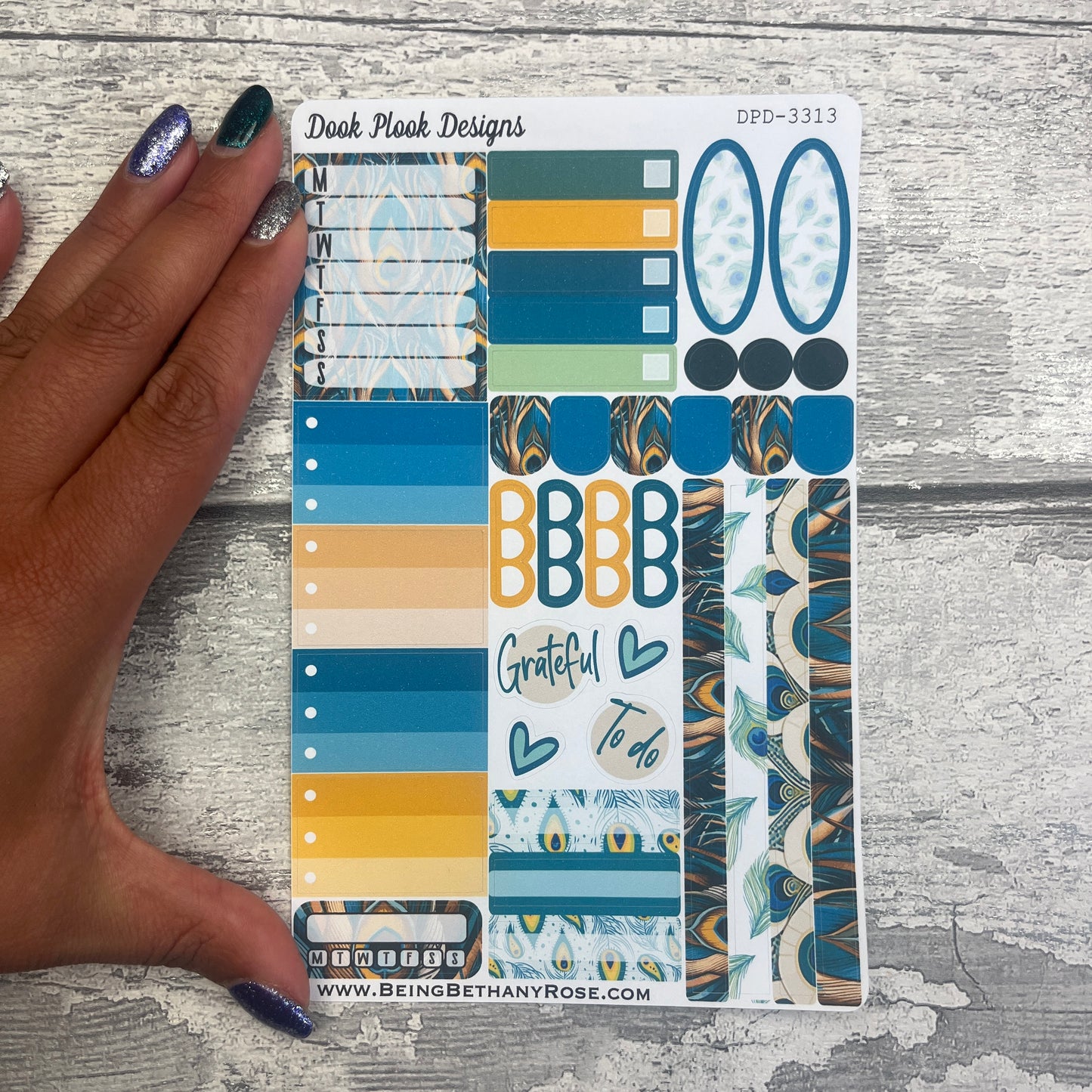 Penelope Peacock Gonk functional planner stickers (DPD3313)