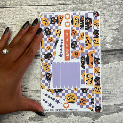 (0767) Passion Planner Daily Wave stickers - Morgana Groovy Halloween