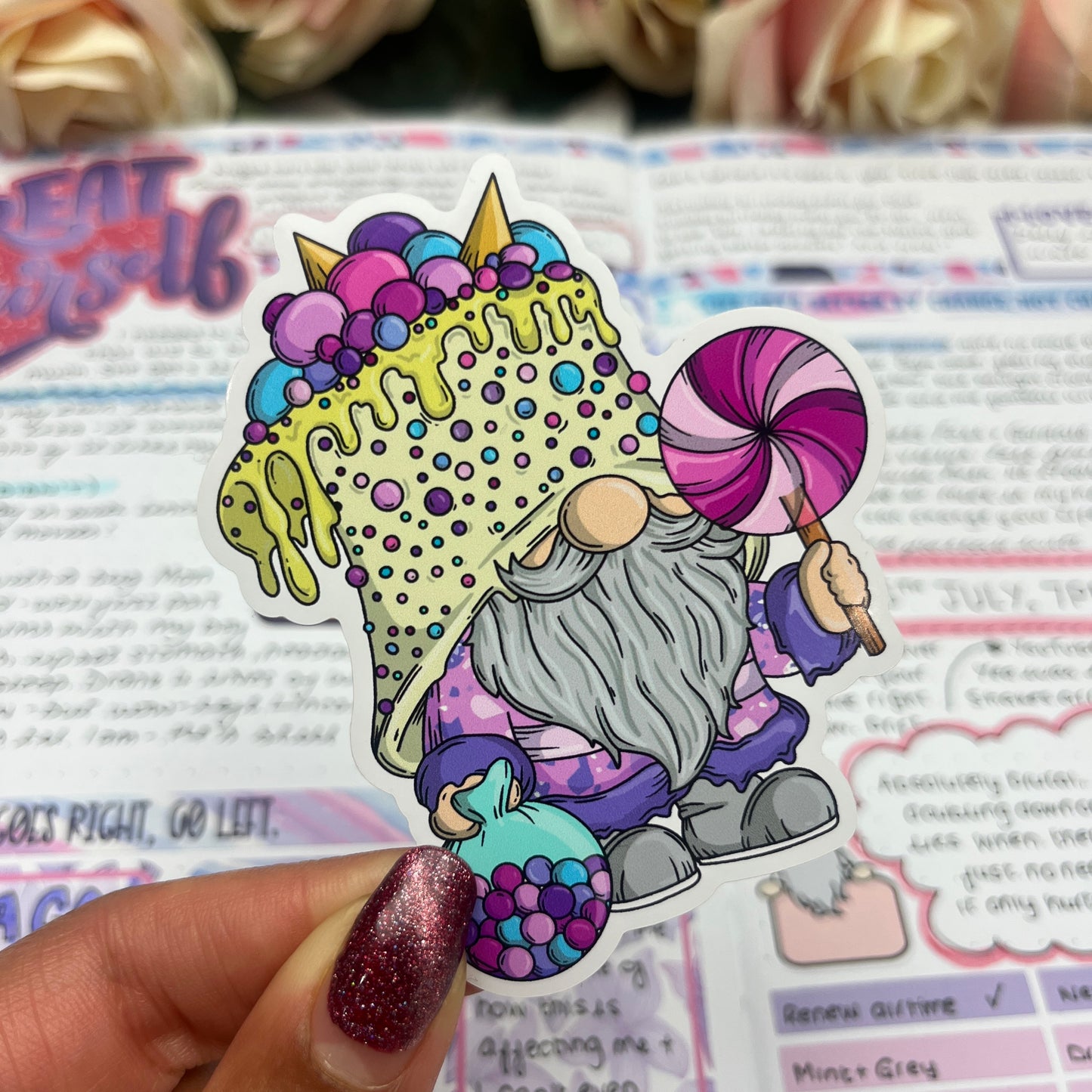 (0144) Sweets and Cake Gonk - vinyl sticker