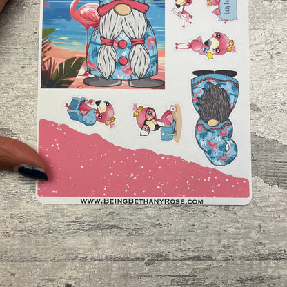 Frankie Flamingo Gonk journalling planner stickers (DPD3269)