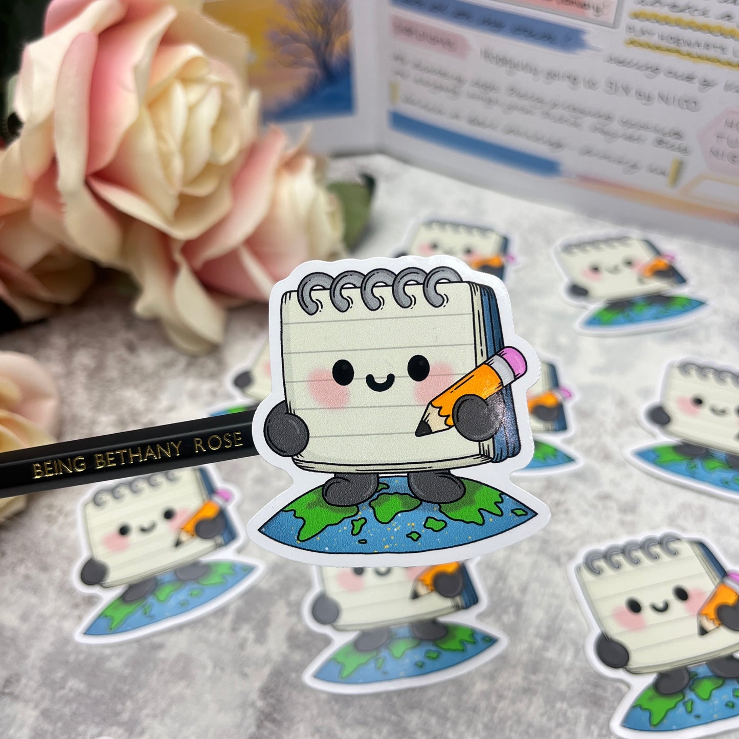 Scribble Pad World - vinyl sticker (LLU006)