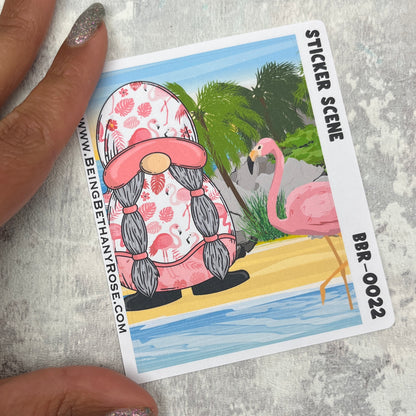 Frankie Flamingo scene sticker (BBRSCENE-0022)