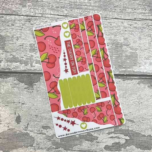 (0746) Passion Planner Daily Wave stickers - Cherry