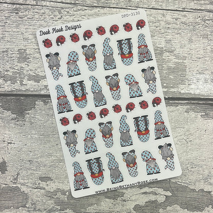 Ruby Ladybird Gonk Character Stickers Mixed (DPD-3130)