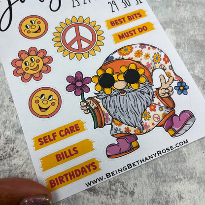 July - Bodhi Flower Power - Month journal planner stickers (DPD3445)
